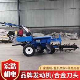 農(nóng)用小型手扶開溝機 多功能鏈條式挖溝機 犁地松土微耕機